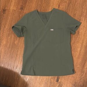 Figs Catarina Scrub Top- Moss